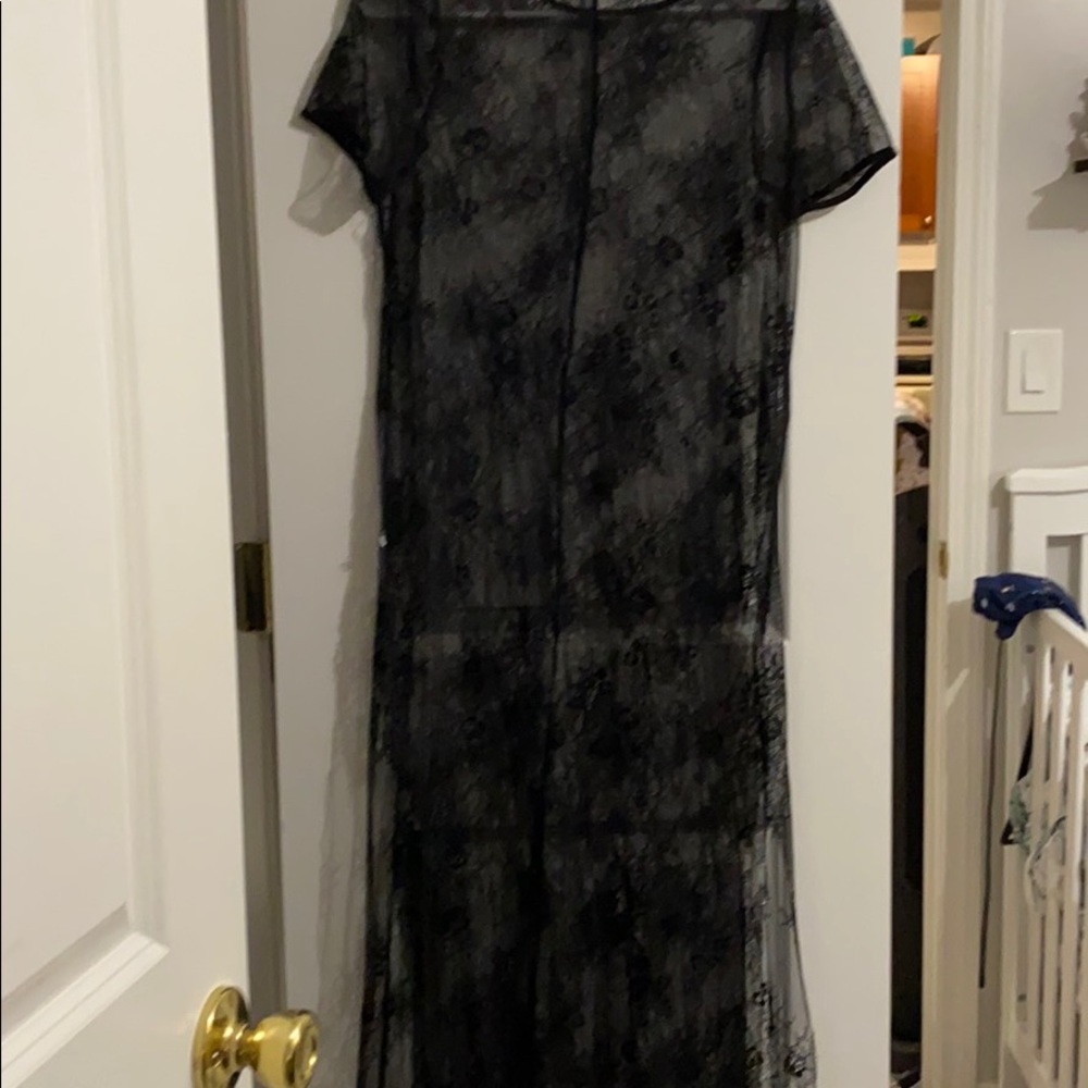 Sheer black dress with slit on the sides